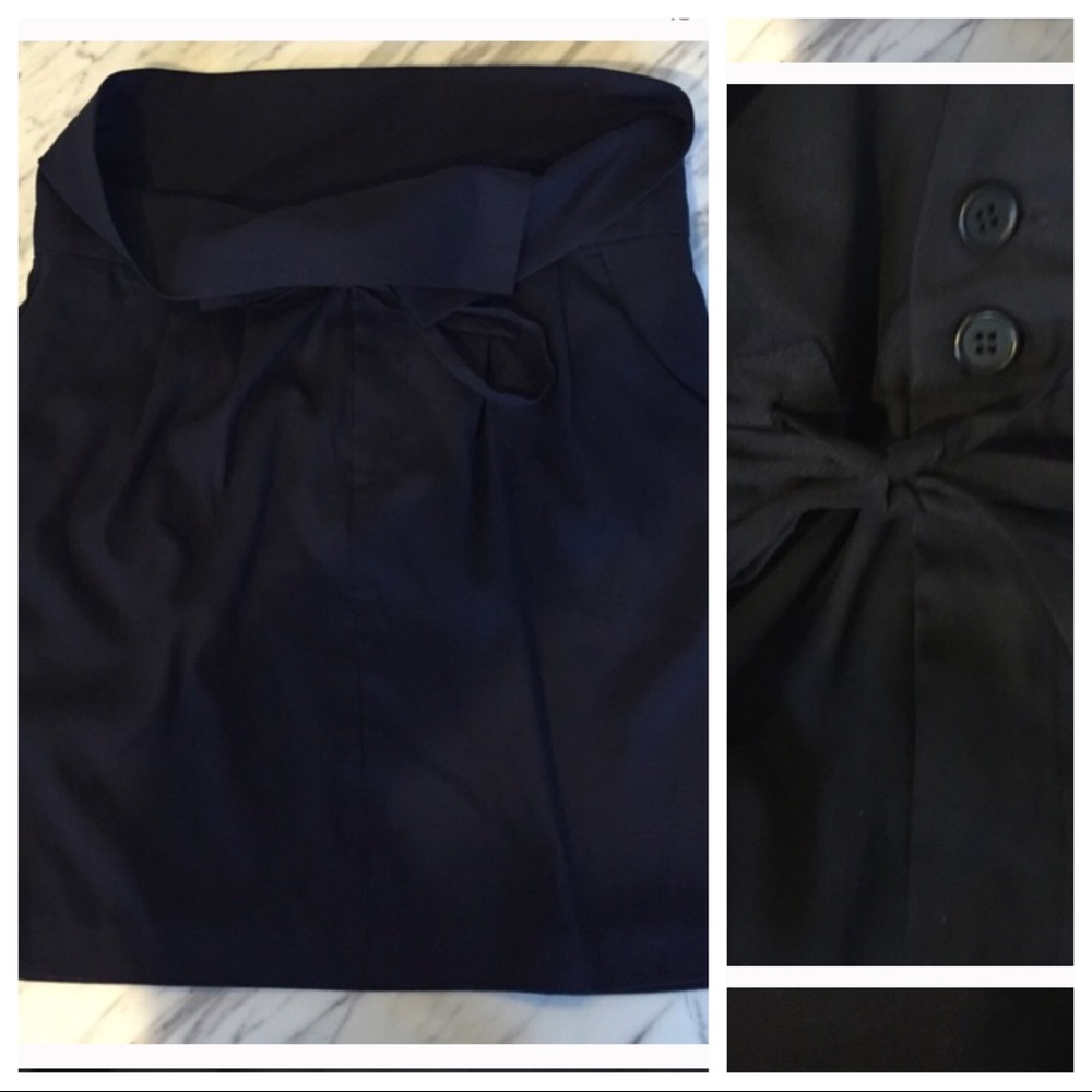Uniqlo Navy Paperbag Drawstring Waist Skirt